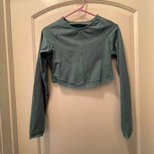 Gymshark x Whitney Long Sleeve Crop Top - Deep Sage Green